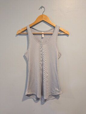 under armour athletic heat gear fitted full length tank silver gray medium